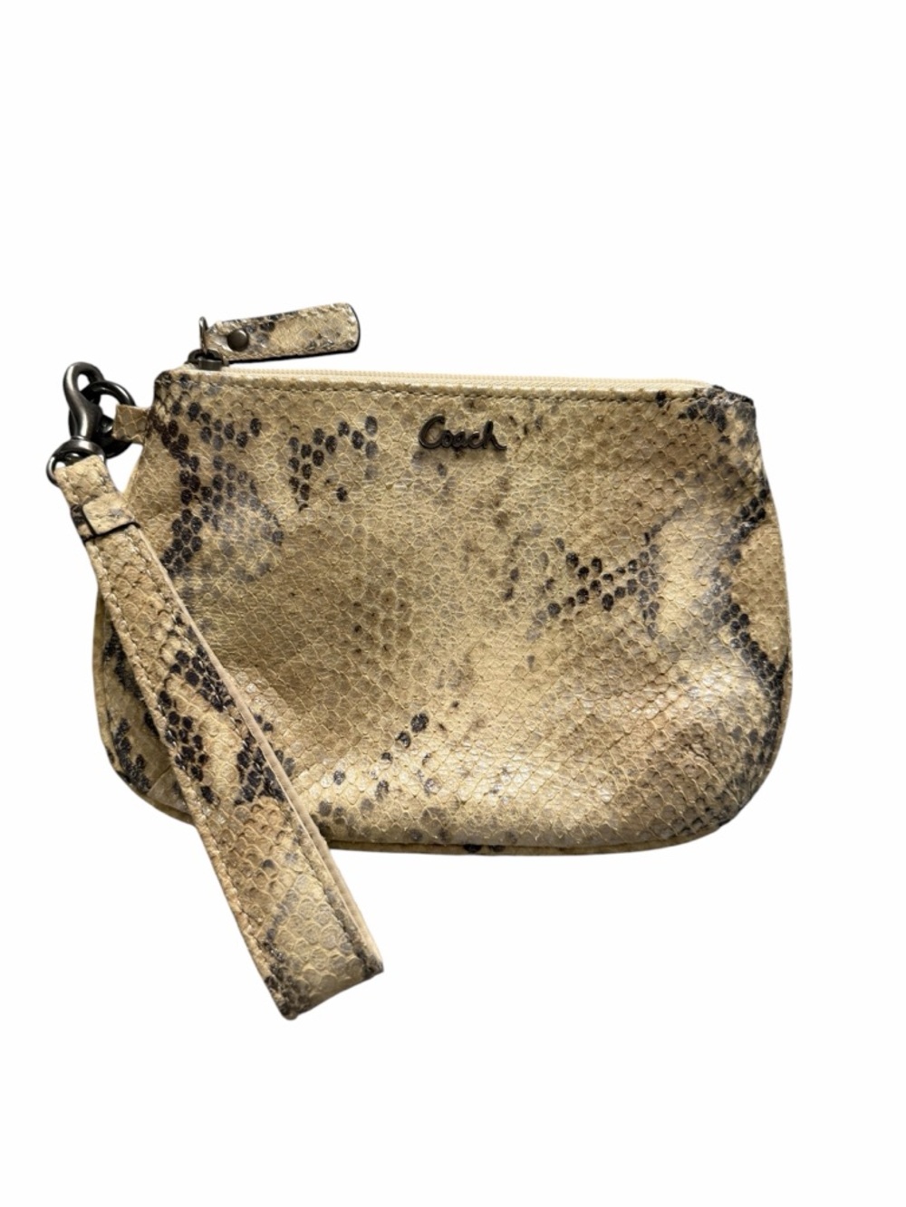 COACH Python Embossed Snakeskin Medium Wristlet Clutch Wallet Vintage 45126